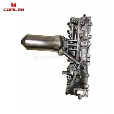 8982743450 Oil Filter Housing And Oil Cooler Assembly 8981336030 For ISUZU NQR NPR With 4JJ1 4JK1 Engine high quality